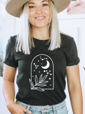 Mystical Night Sky Moon T-shirt | Women's T-shirts