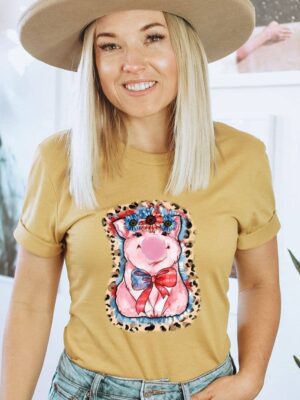 4th Of July Pig T-shirt | Graphic Tee