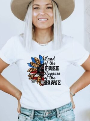 Land Of The Free Because Of The Brave T-shirt | Graphic Top