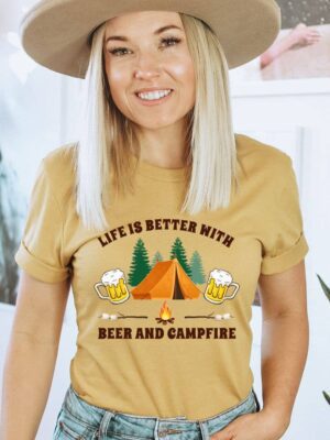 Life Is Better With A Beer And A Campfire T-shirt