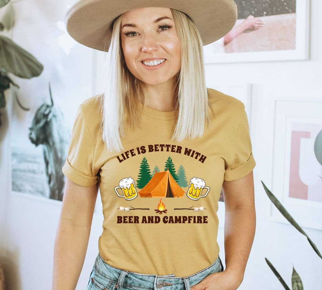 Life Is Better With A Beer And A Campfire T-shirt