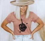 Skeleton Middle Finger T-shirt | Women's Shirt