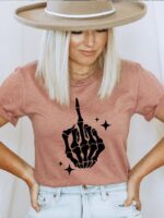 Skeleton Middle Finger T-shirt | Women's Shirt