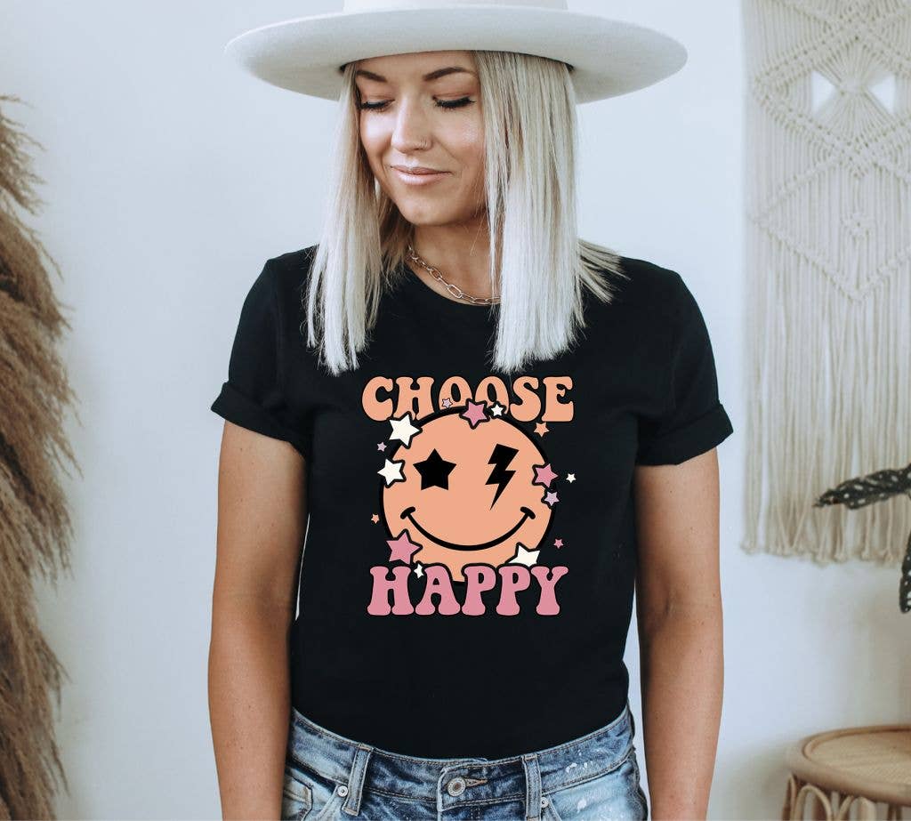 Choose Happy T-shirt | Graphic Tee | Positivity Shirt