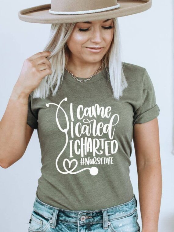 I Came I Cared I Charted T-shirt | Graphic T-shirt