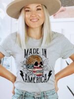 Made In America Skull  T-shirt | Graphic Tee