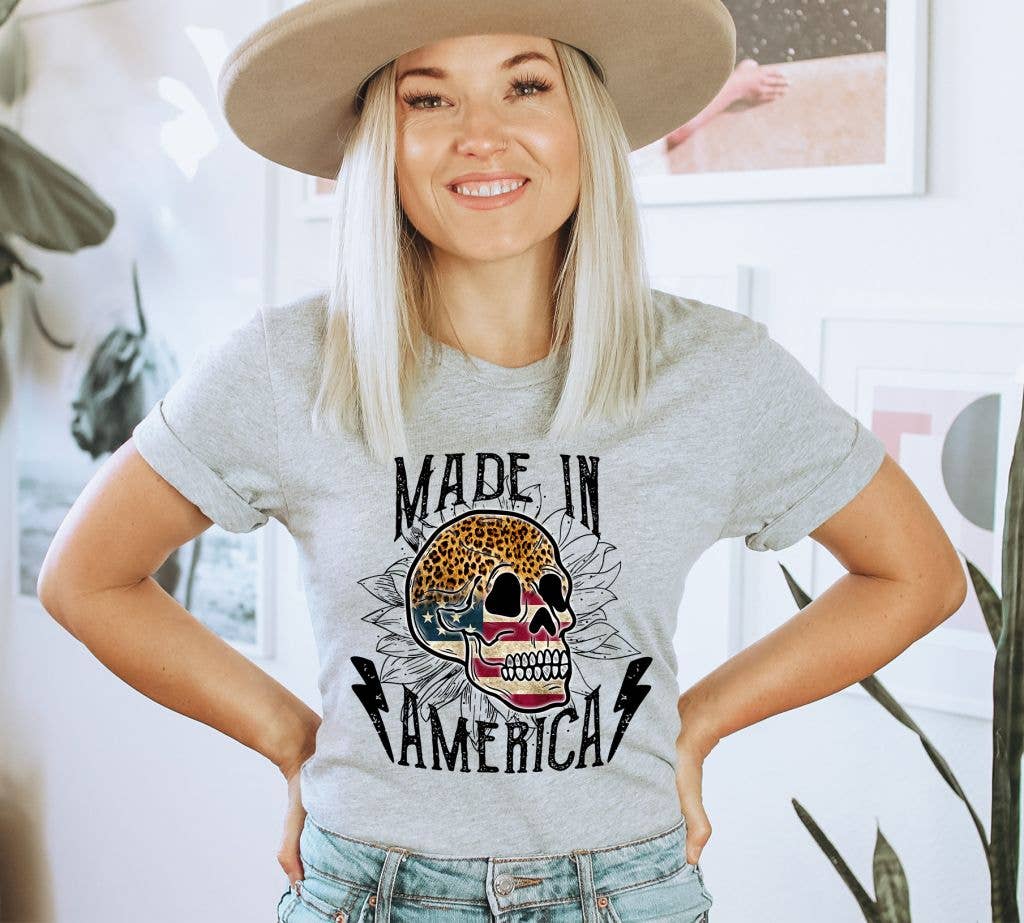 Made In America Skull  T-shirt | Graphic Tee