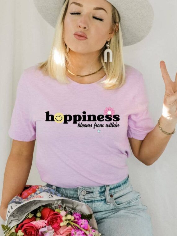 Happiness Blooms From Within T-shirt | Graphic Tee