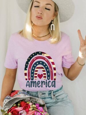 America Rainbow T-shirt | Women's Top